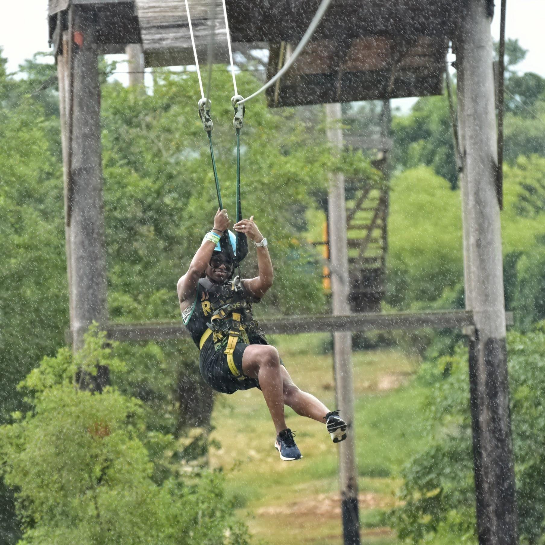 Risse zip lining in Jamaica