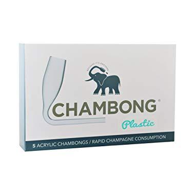 Chambong – Classic Size, 5 Pack Plastic – Champagne Shooter Plastic Flute - Fun Bachelorette Party Favor, Bridesmaids Gifts, Drinking Game