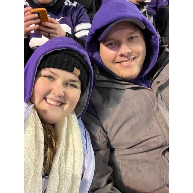 First K State football game together - it was freezing and raining! - Nov 2022