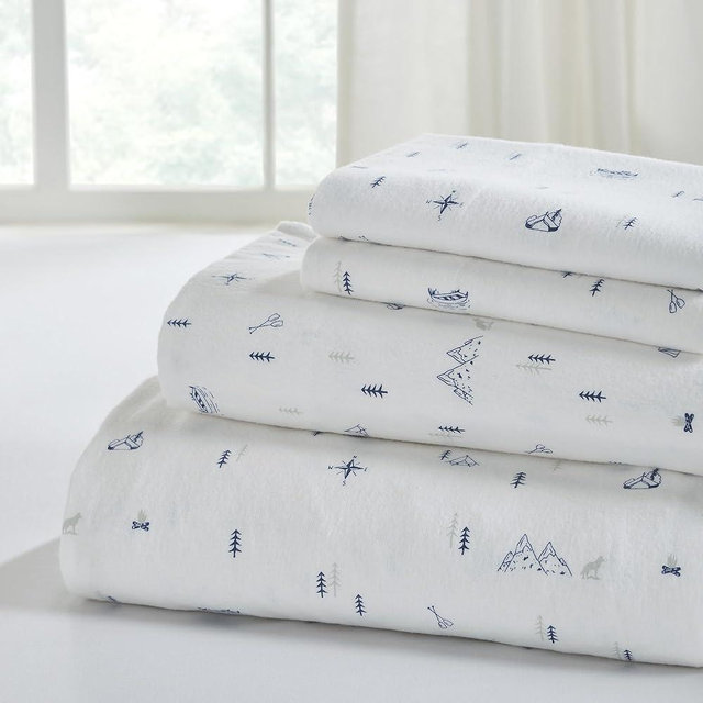 Modern Threads 4-Piece 100% Cotton Flannel Sheet Set – Soft and Durable for Every Season, Camping Trip King