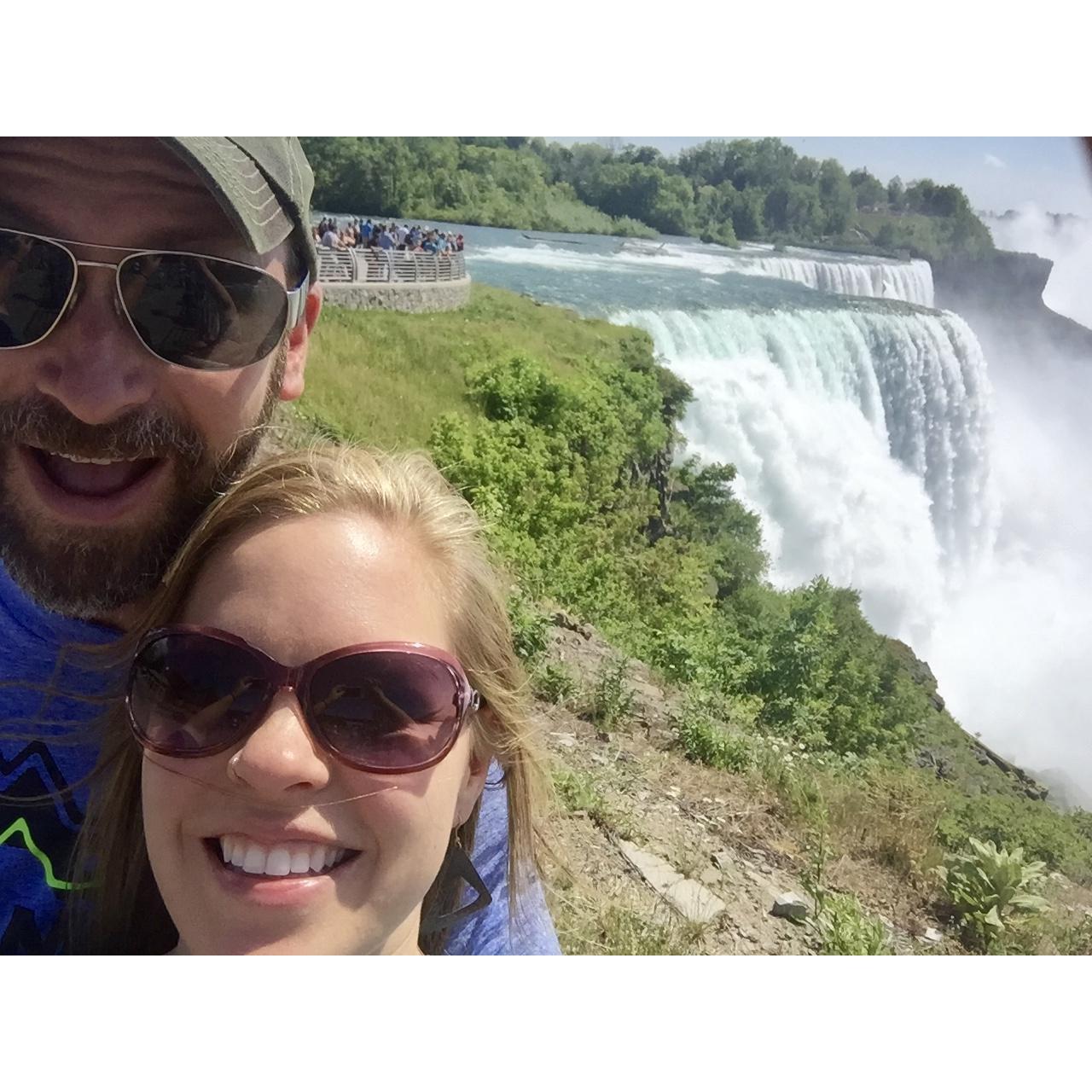Michelle took PG to a music concert in Buffalo, NY. On their road trip there, they stopped and saw Niagara Falls. That's a lot of water!