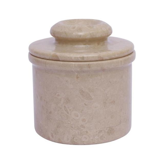 Marble Butter Keeper - Butter Crock - Round Butter Dish With Lid - French Butter Crock - Butter Keepers to Leave on Counter - Perfect Breakfast Companion with Classical Look (Virona)