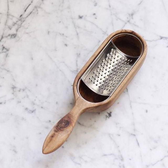 Minimalist Acacia and Stainless Grater