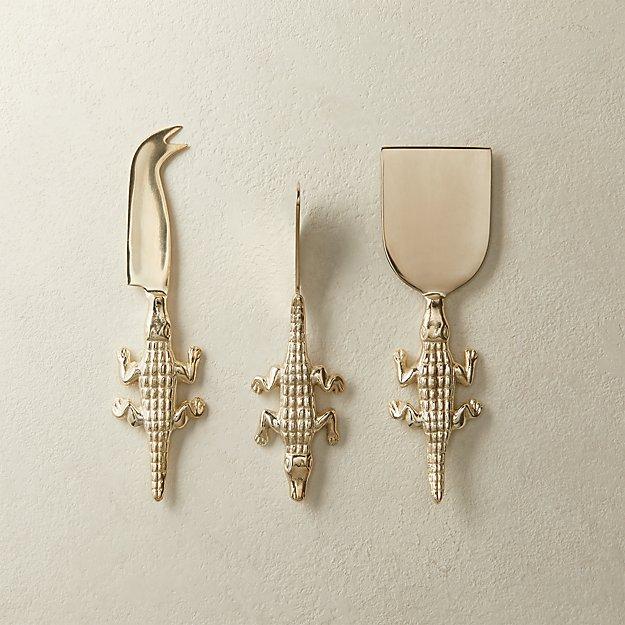 Hank Alligator Cheese Knives Set of 3