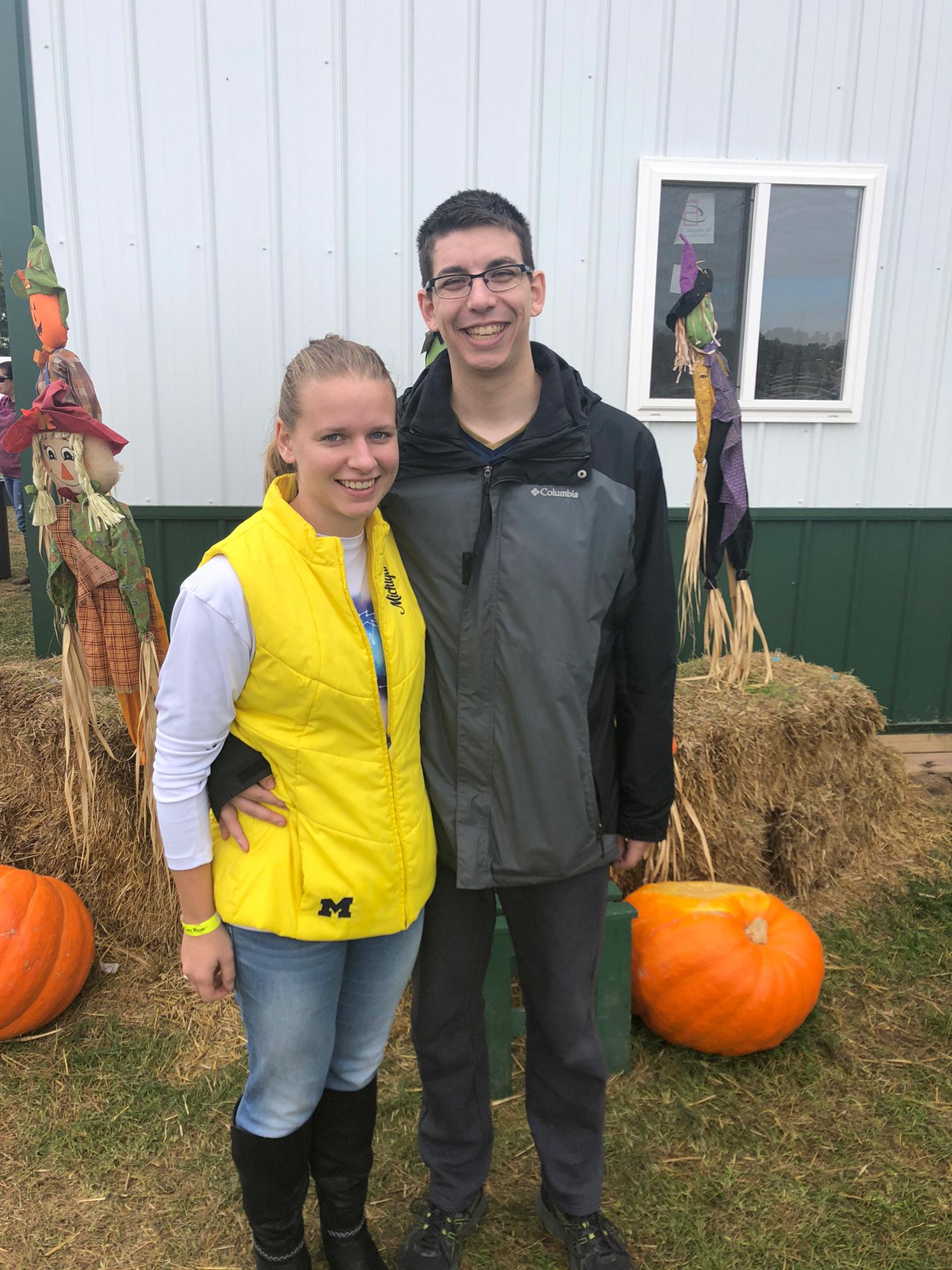 Pumpkin farm visit where Ashley and Hunter lost each other in the corn maze.