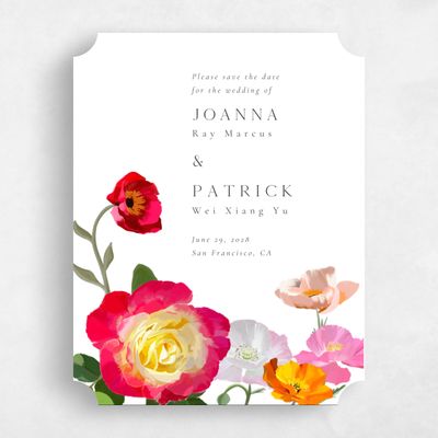 White Ticket Wedding Save the Date - Leora Portrait
