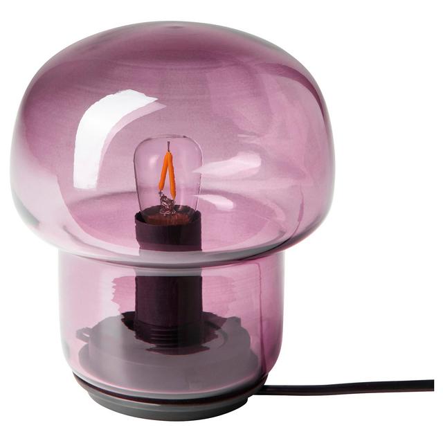 TOKABO                              Table lamp with LED bulb, glass purple