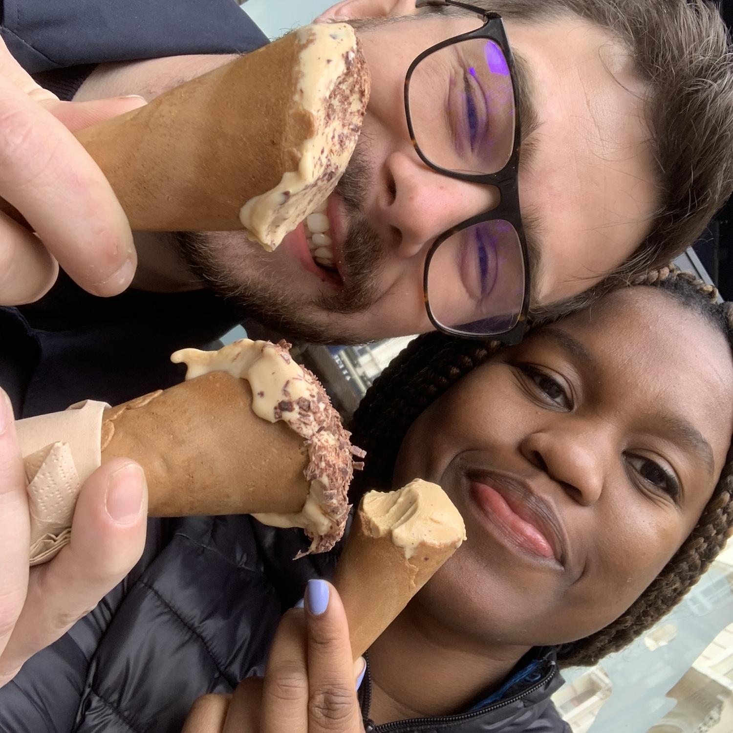 One of Rashea and Matt’s favorite pastimes- ice cream 🍦