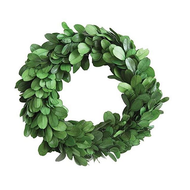 Creative Co-op DA5819 Round Boxwood Wreath, 6", Green