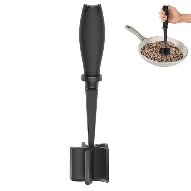 Meat Chopper, 5 Curve Blades Ground Beef Masher, Heat Resistant Meat Masher Tool for Hamburger Meat, Ground Beef, Turkey and More, Nylon Hamburger Chopper Utensil Non-scratch Utensils