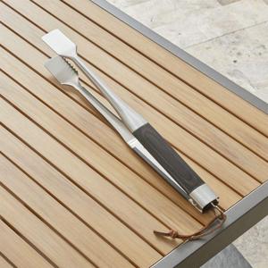 Wood-Handled Grill Locking Tongs
