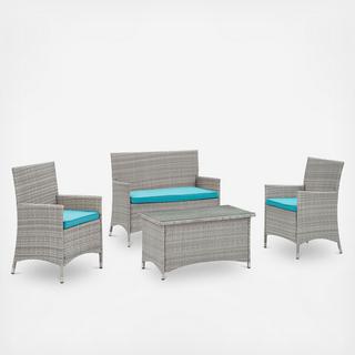 Bridge 4-Piece Outdoor Patio Conversation Set