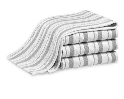 Williams Sonoma Stripe Towels, Set of 4, Drizzle Grey