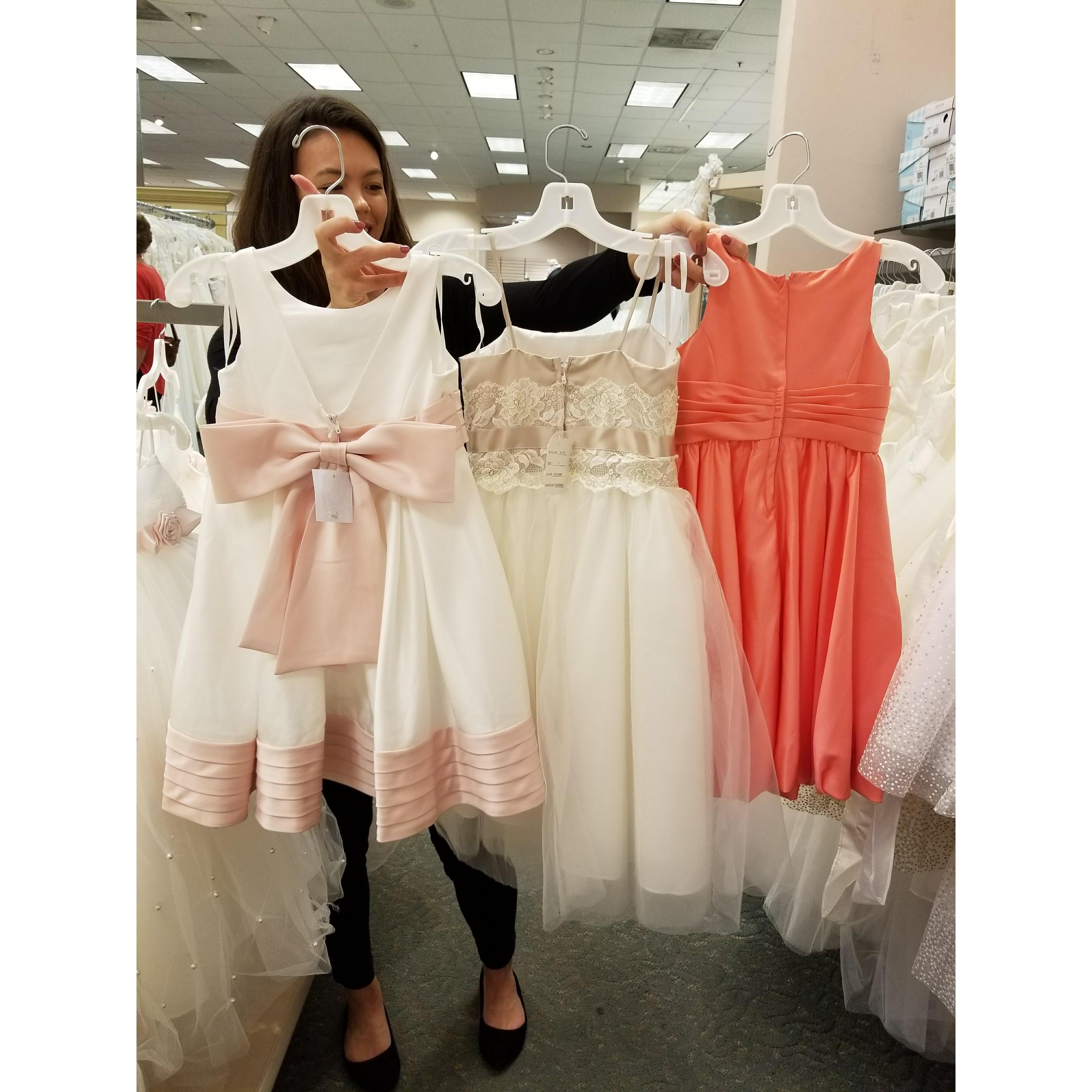 Shopping for Bella's dress.