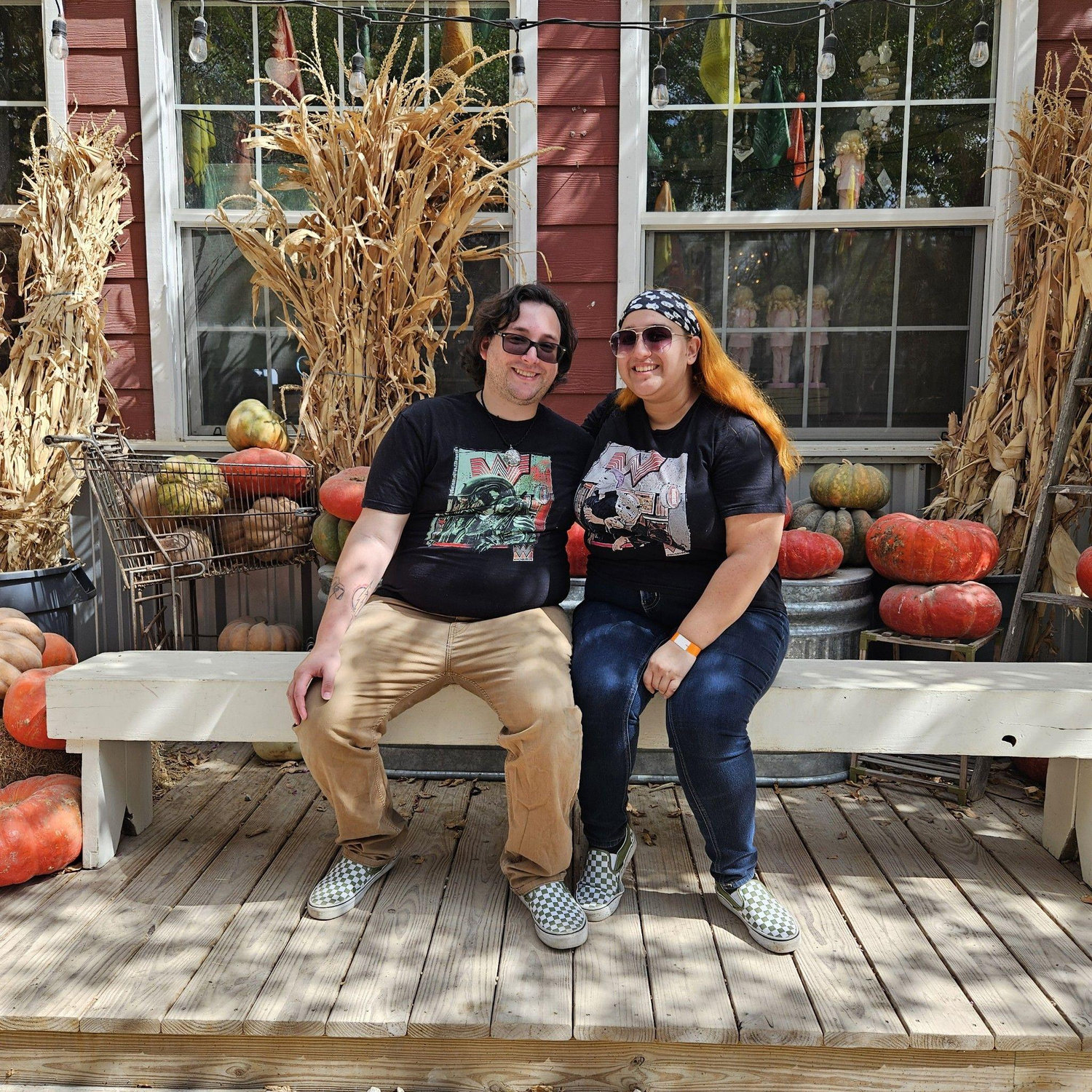 We love to pumpkin patch with our matching Halloween shirts