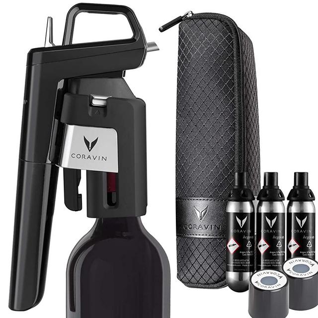 Coravin Model Six Advanced Wine Bottle Opener and Preservation System, Piano Black