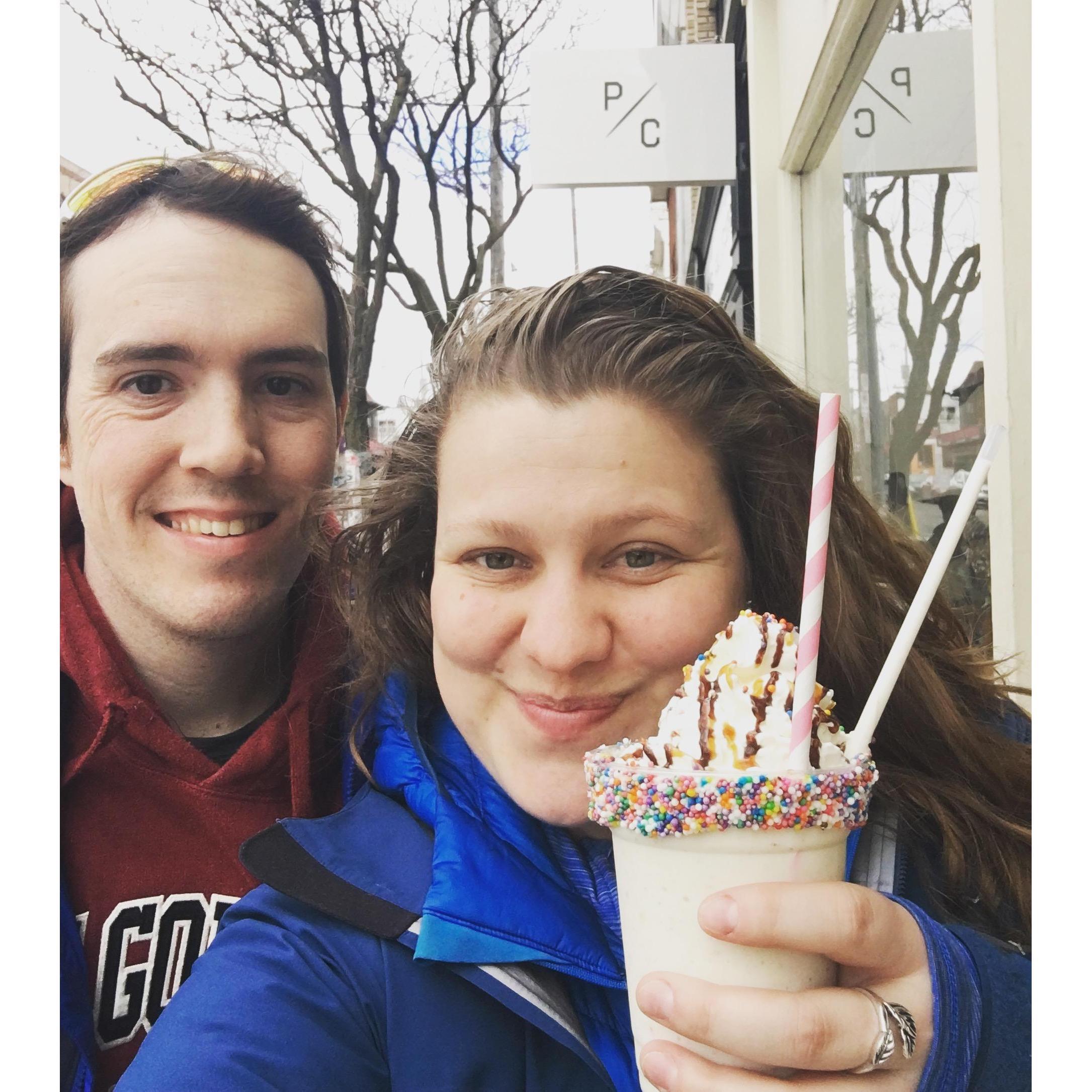 We love trying out new foods, especially desserts and treats, wherever we go!