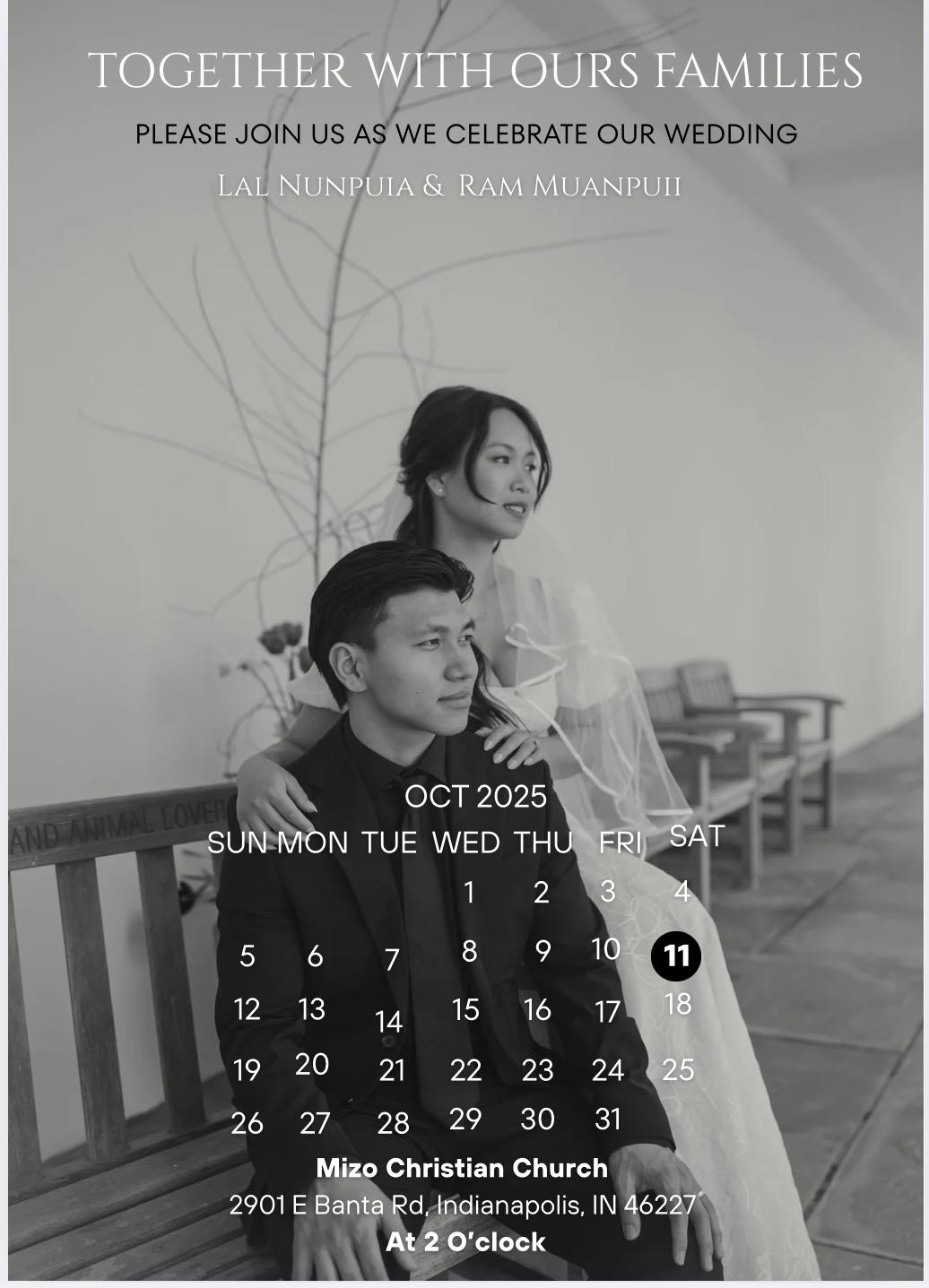The Wedding Website of Ram Muanpuii and Lal Nunpuia