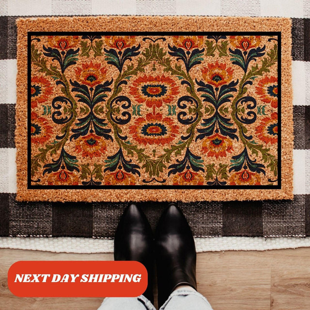Floral Front Doormat, Floral Doormat, Colorful Doormat, Housewarming Gift, Unique Gift, Closing Gift, New Home Decor, Flower Mat, Home Gift