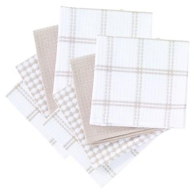 8pc Tan Flat Waffle Kitchen Dish Cloth 12"x13" - T-Fal