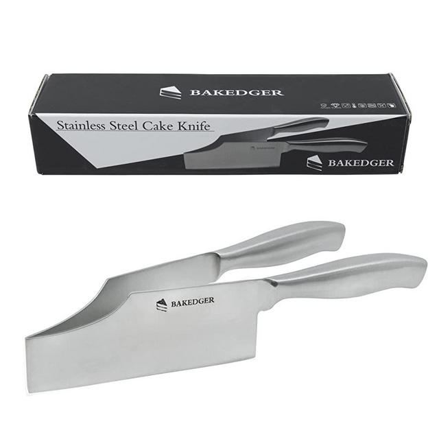 Bakedger Cake knife slicer cutter server Food Grade stainless steel serving knife for Birthday party Wedding and all the Events Pie slicer Pastries Divider Desserts Lever