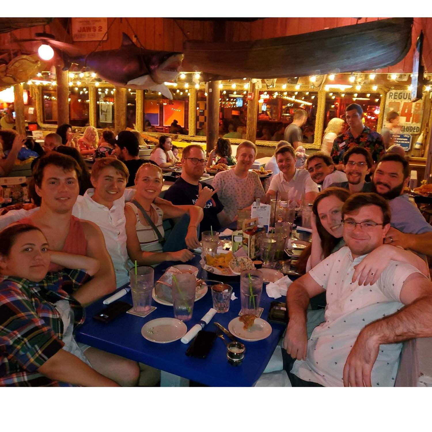 A moment from our proposal party at Flounders.