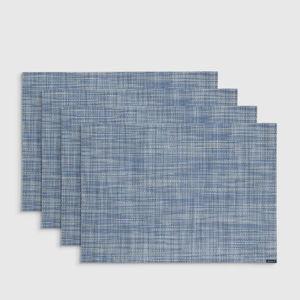 Chilewich Easy-Care Mini Basketweave Rectangular Placemats, Set of 4 in Chambray