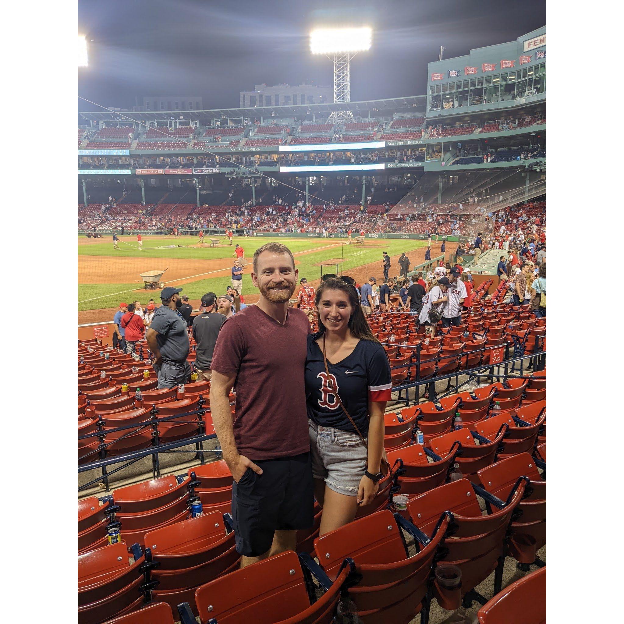 Nikki was happy to take Ryan to his first Red Sox game! Even the New Yorkers sing "Sweet Caroline" when they come to Fenway.