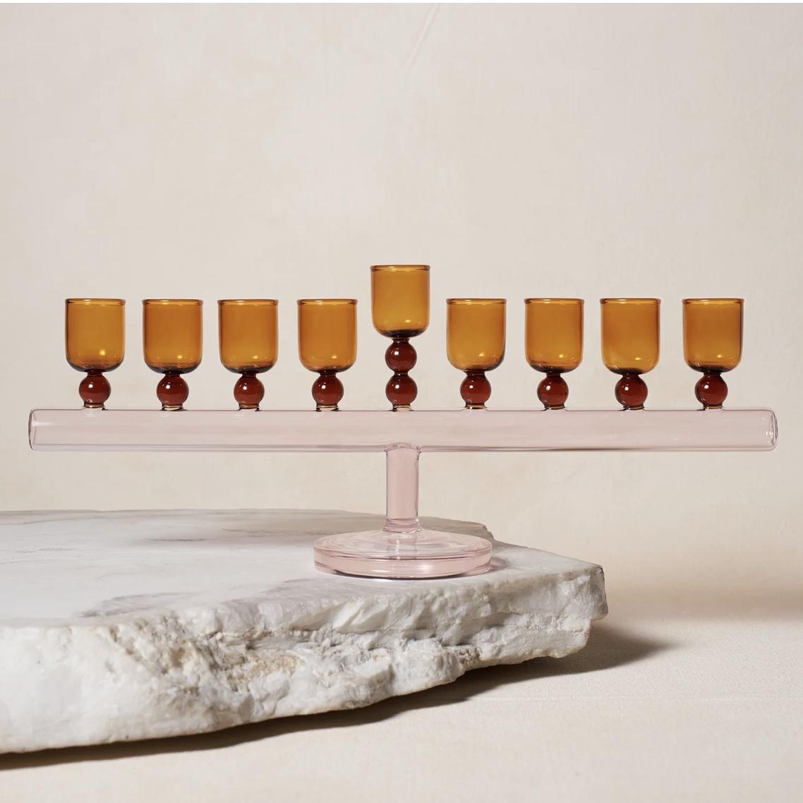 Glass Chanukiah