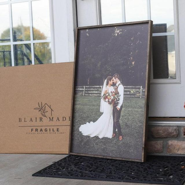 Wood Framed Canvas Wedding Print