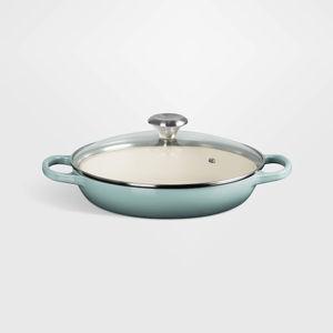 Le Creuset Sage Enameled Cast Iron Signature Round Braiser with Glass Lid