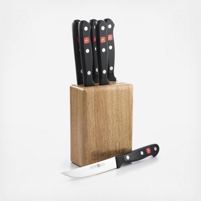 6-Piece Steak Knife Set with Block, Gourmet