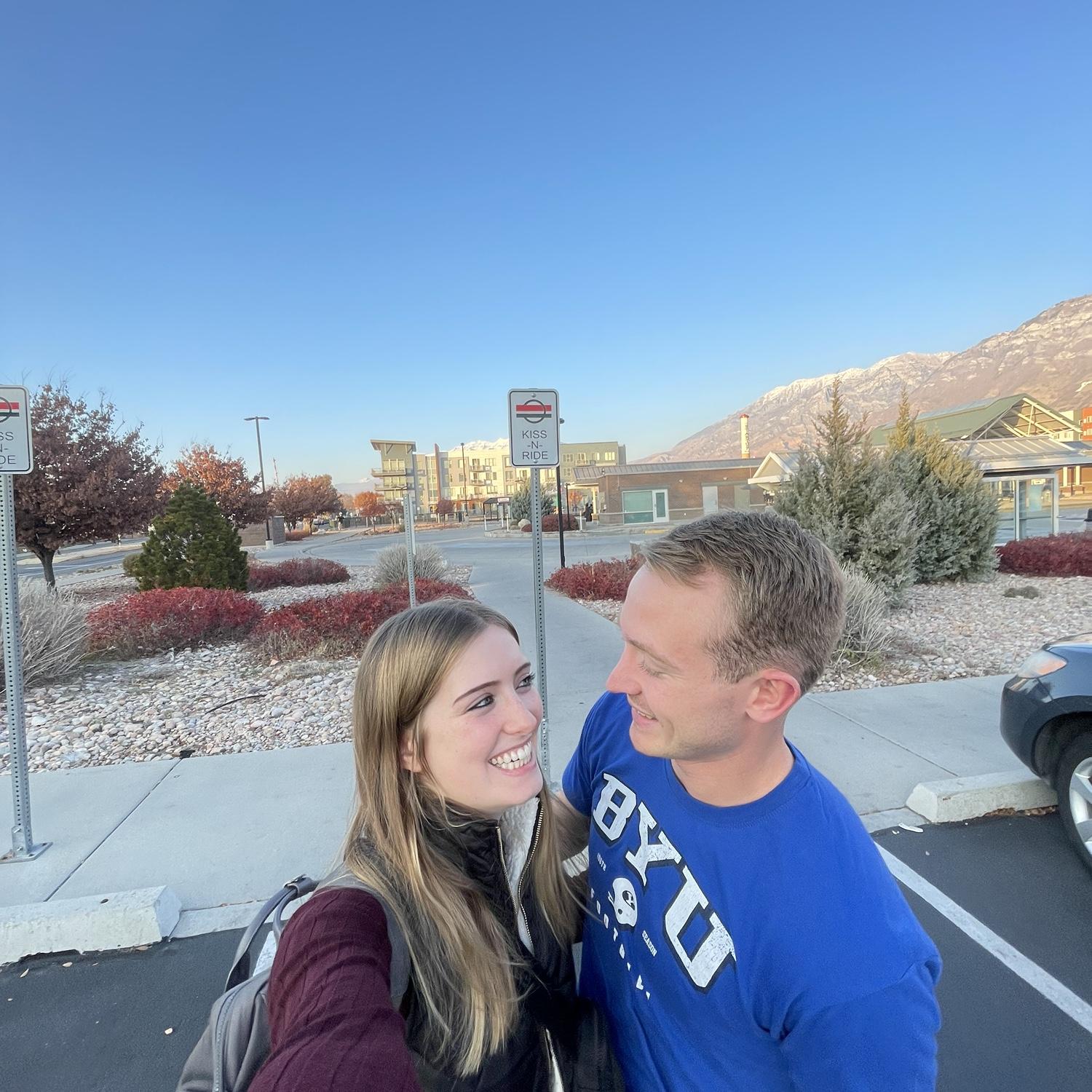 Dropping Eliza off at the Frontrunner station in Provo (November 2025)
