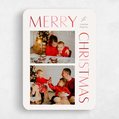 Red Rounded Holiday Card - Aspenwood