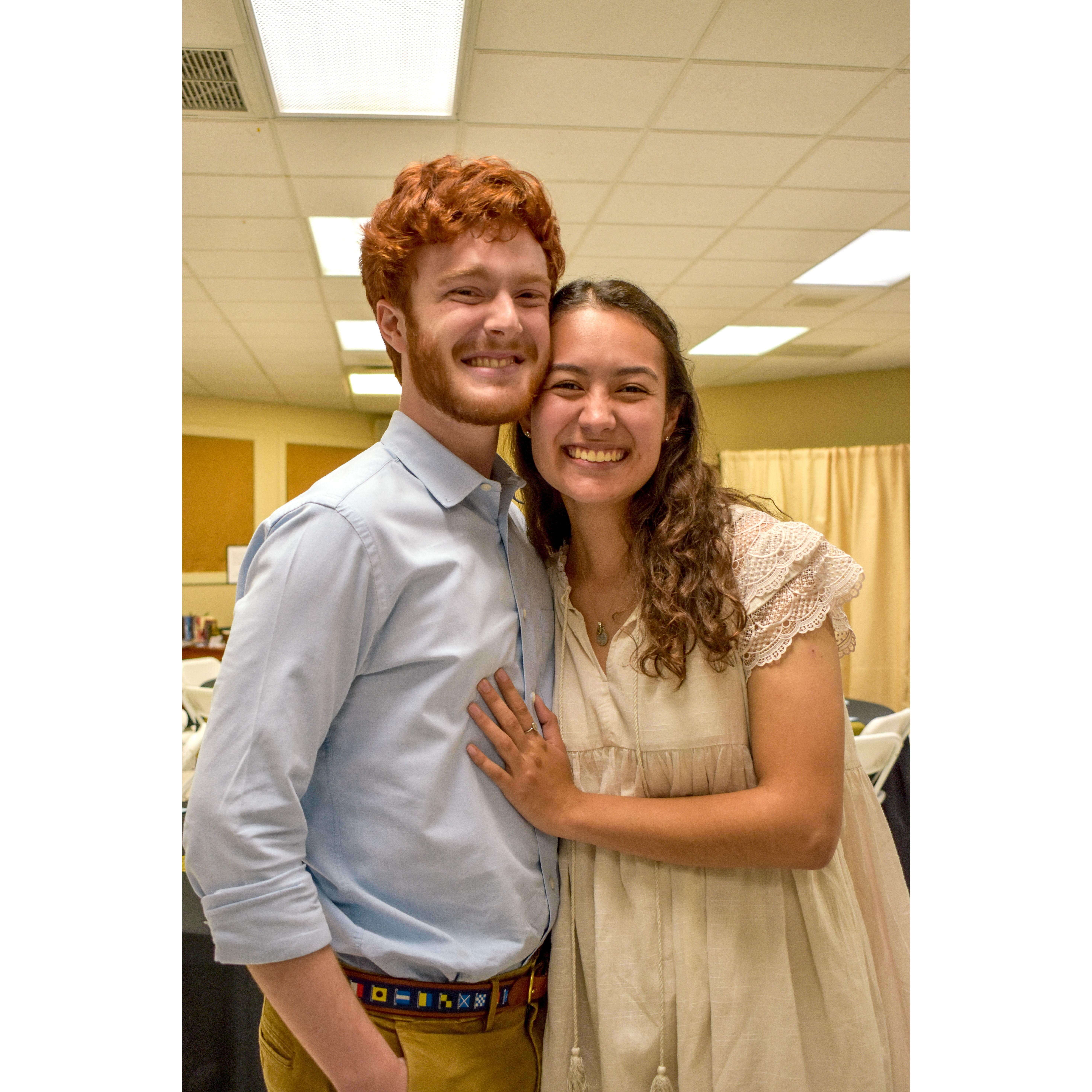 Nearly 3 years ago at the St. Peter End of Year Banquet! Henry won "Most Likely to Own a Yacht by 25" and Valerie won "Most Likely to be Heard from Down the Hall"!!