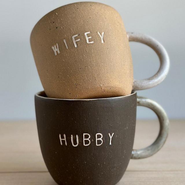 Handmade Hubby and Wife Mugs His and Hers Mugs His and His Mugs Her and Her Mugs Mugs for Couple Gift for Couple Wedding Gift Anniversary