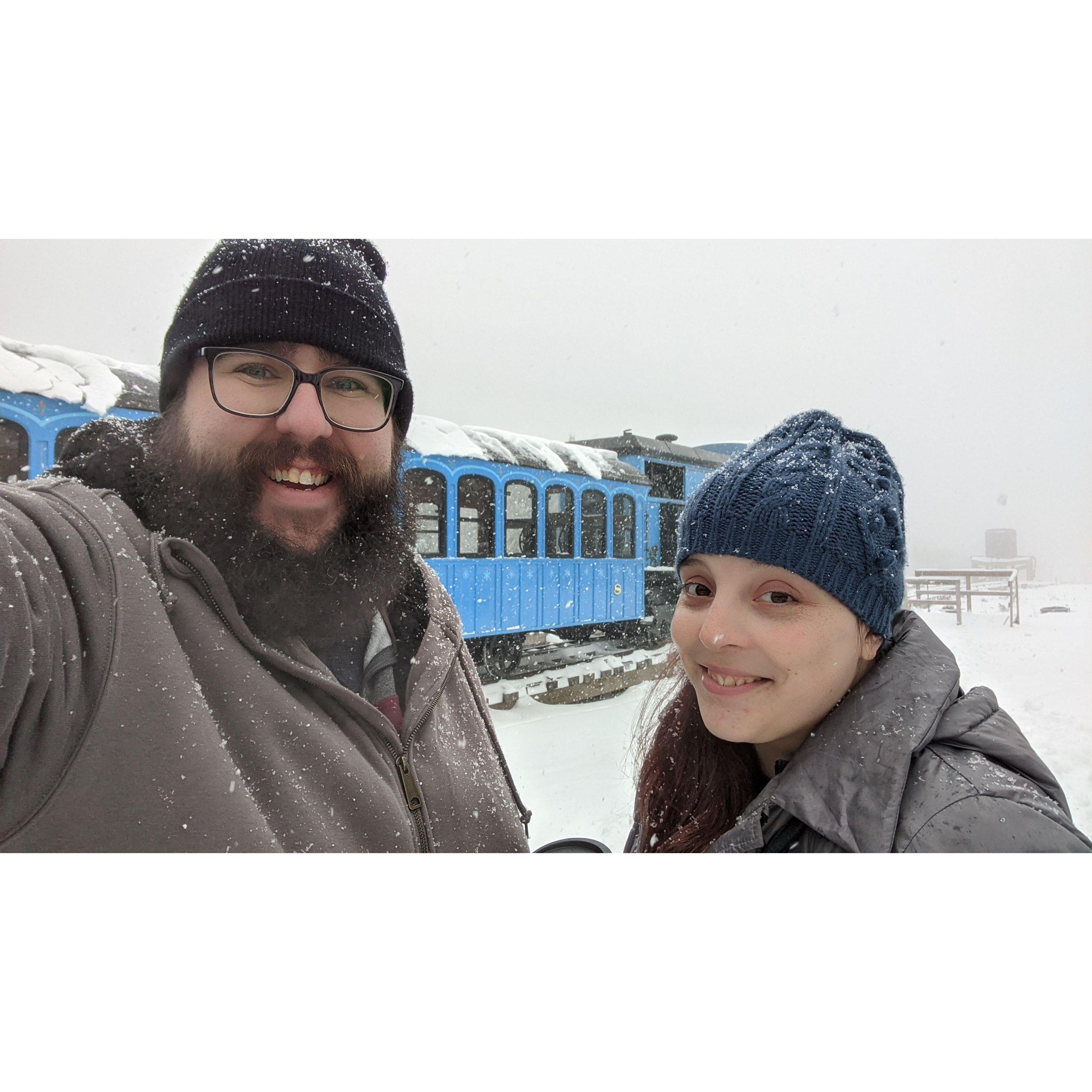 Half way up the summit of Mt Washington on the Cog rail.