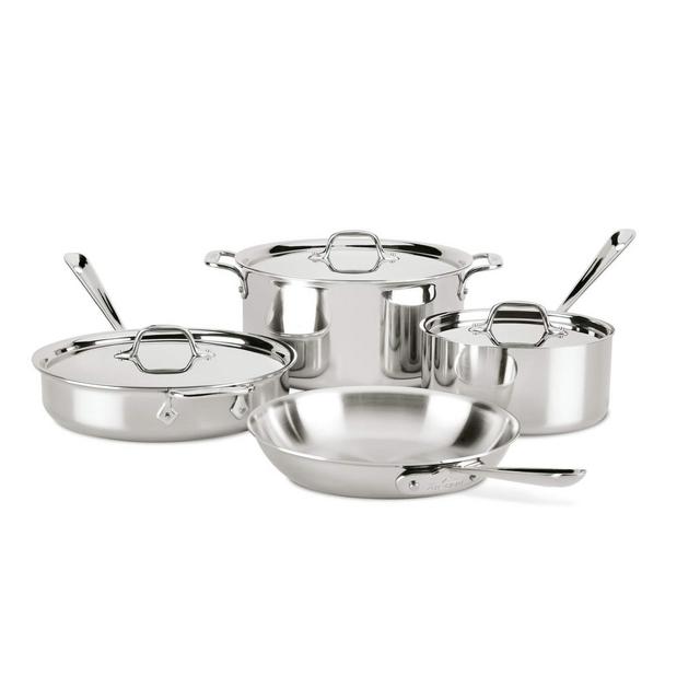 All-Clad Stainless Steel Cookware Set (7-Piece)