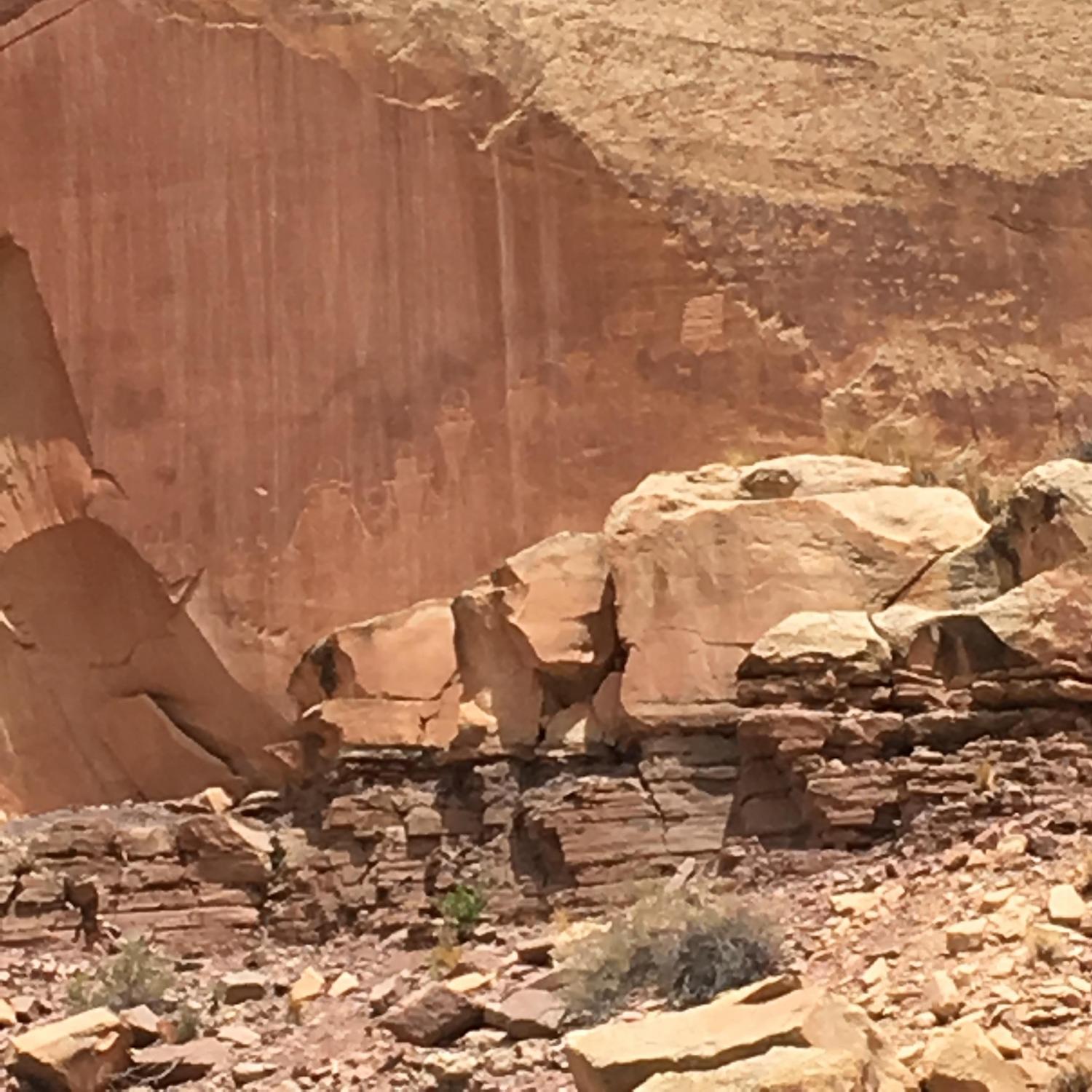 Alien UFO cliff drawings.
