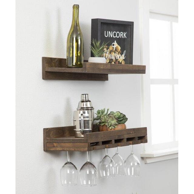 Bernon Wall Mounted Wine Glass Rack Set