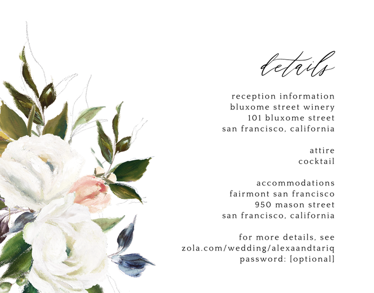 Octavia | White | Zola Wedding Enclosure Cards