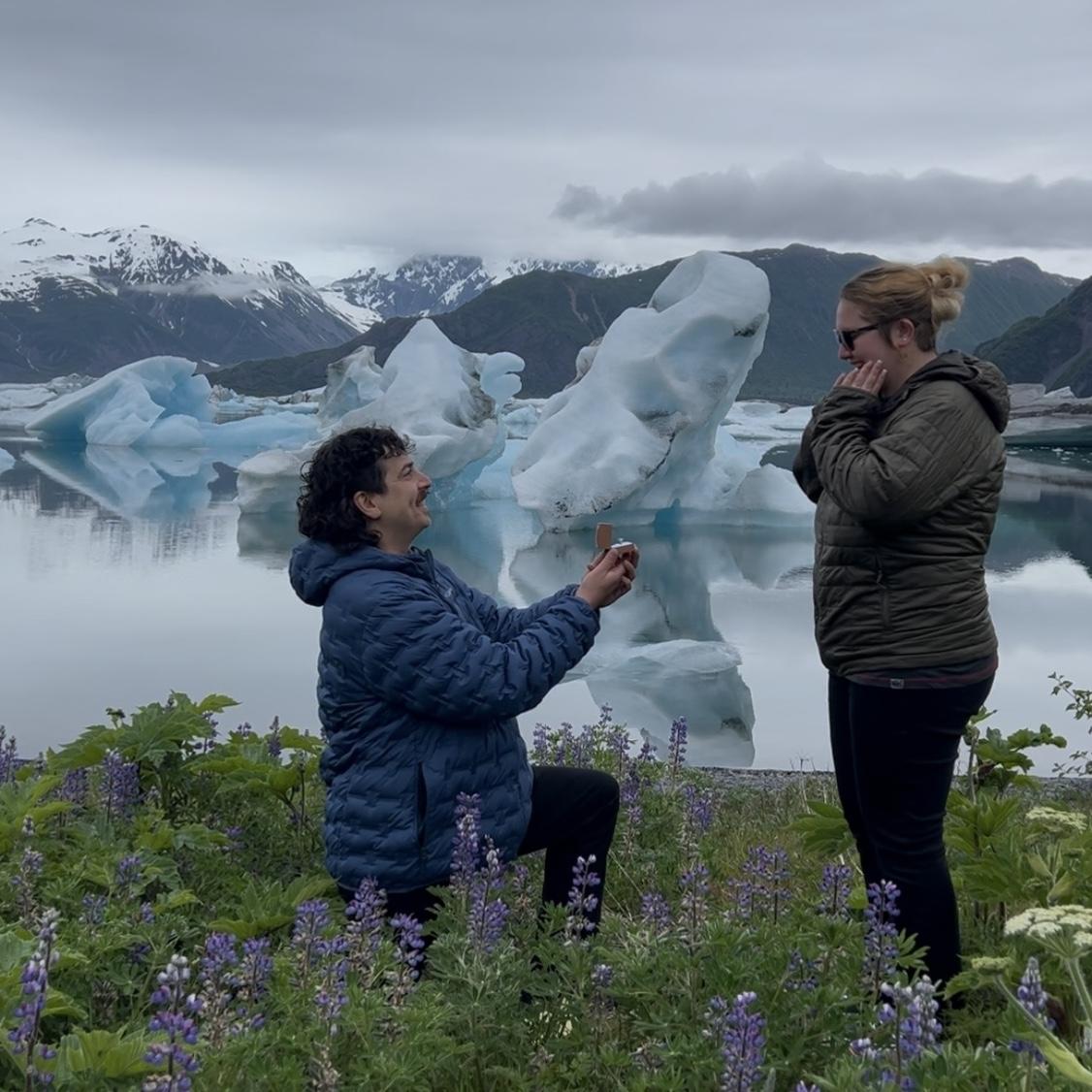 We got engaged at Bear Glacier Lagoon, Kenai Fjords National Park, Alaska. June 22, 2025.