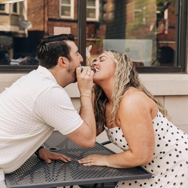 Engagement pictures at one of our favorite spots in CLE- Little Italy!