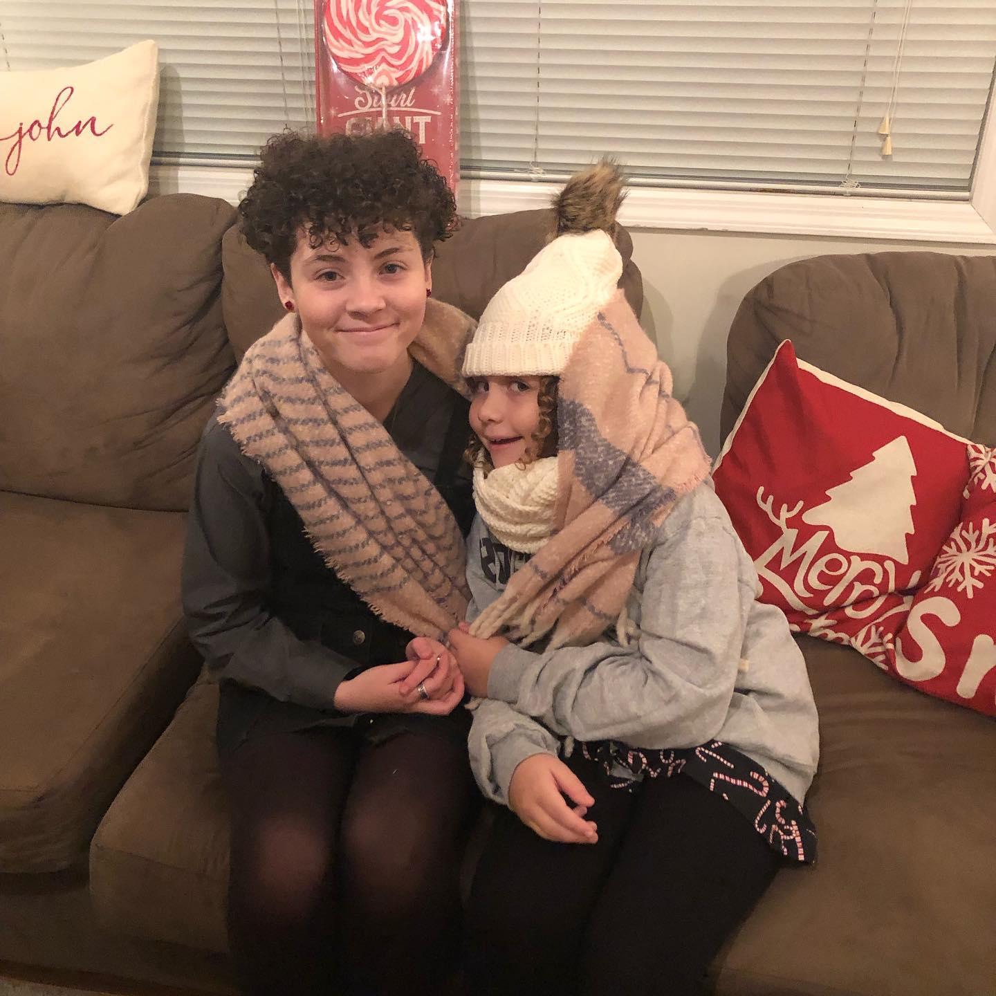 Emma & Joc Christmas eve 2021 wearing their new gifts!