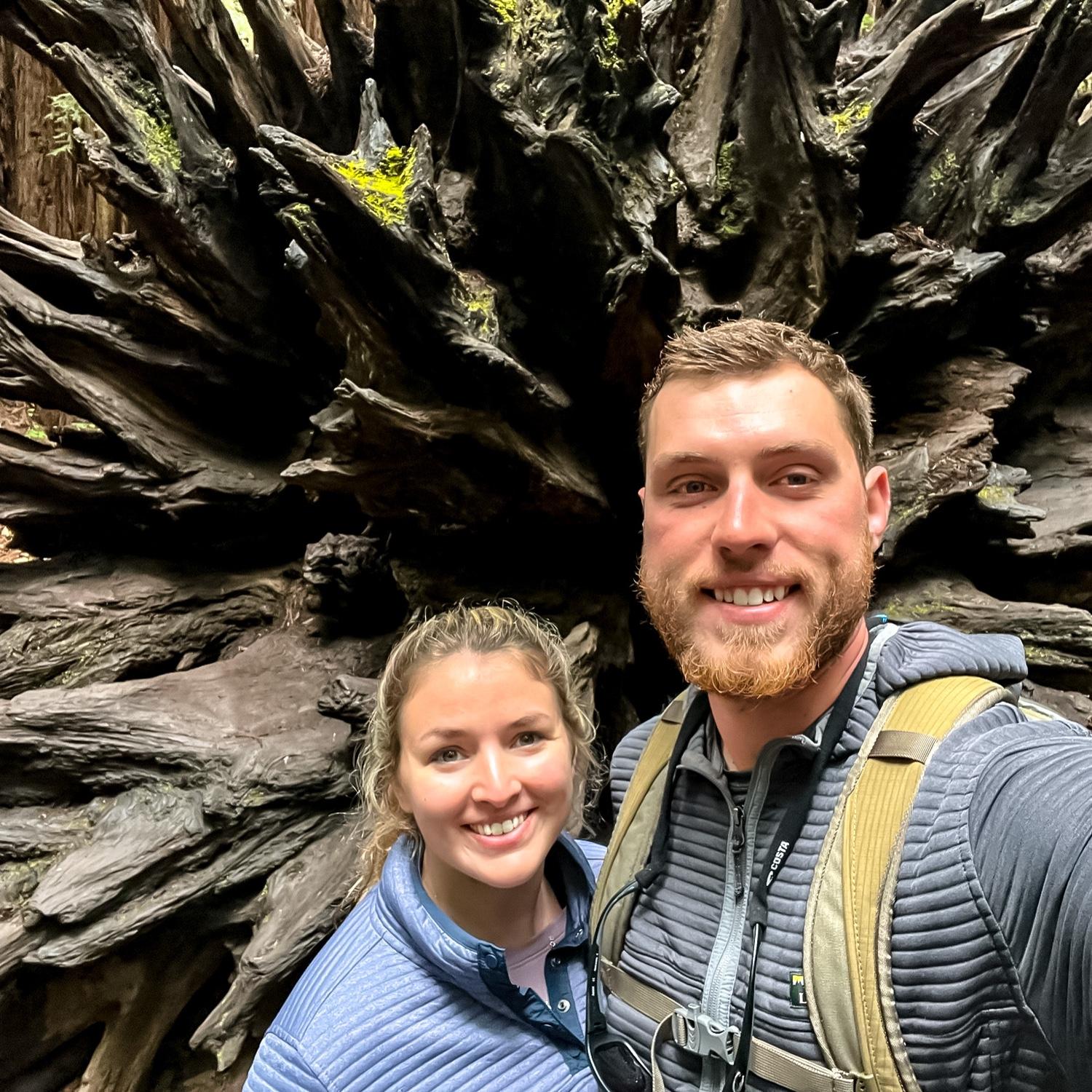 The root of a redwood in CA, much taller than us! 2022