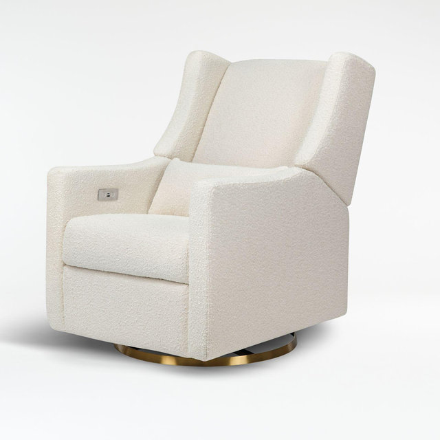 Babyletto Kiwi Ivory Boucle Power Recliner with Gold Base