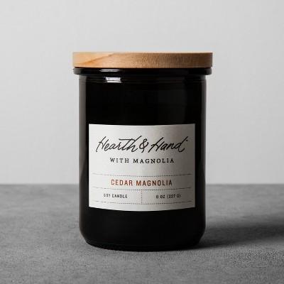 8oz Lidded Jar Container Candle Cedar Magnolia - Hearth & Hand™ with Magnolia