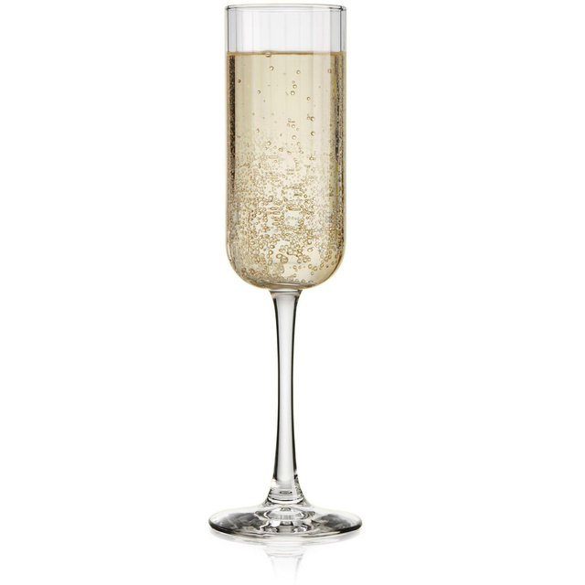 Libbey Paneled Champagne Flute Glasses, 7.5-ounce, Set of 4
