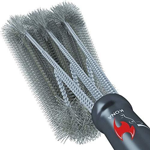Kona 360 Clean Grill Brush, 18 inch Best BBQ Grill Brush - Stainless Steel 3-in-1 Grill Cleaner for Effortless Cleaning