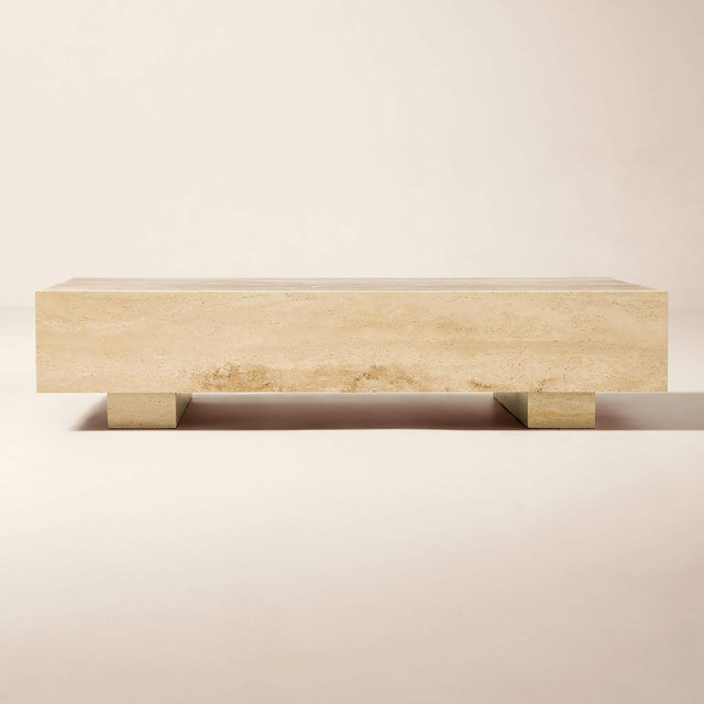 Enyo 55" Rectangular Travertine Coffee Table